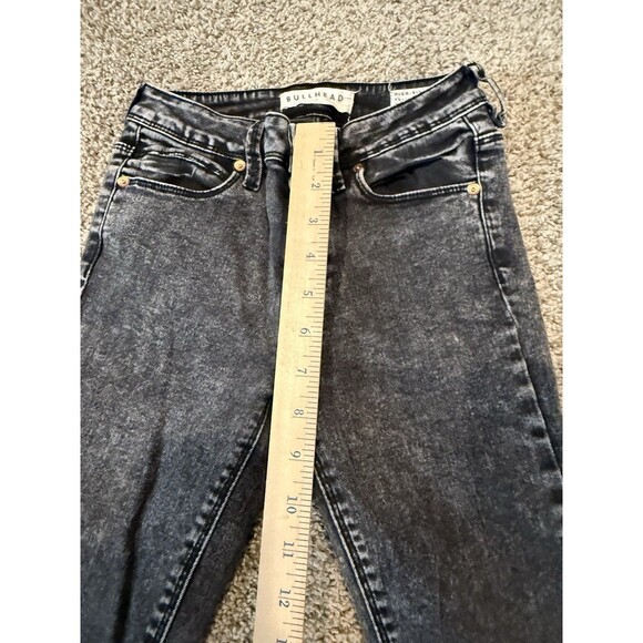 Black Stone Washed Skinny High Rise Jeans Bullhead Size 0 - Picture 4 of 8